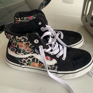 Vans Kids Black Floral High-Top Sneakers